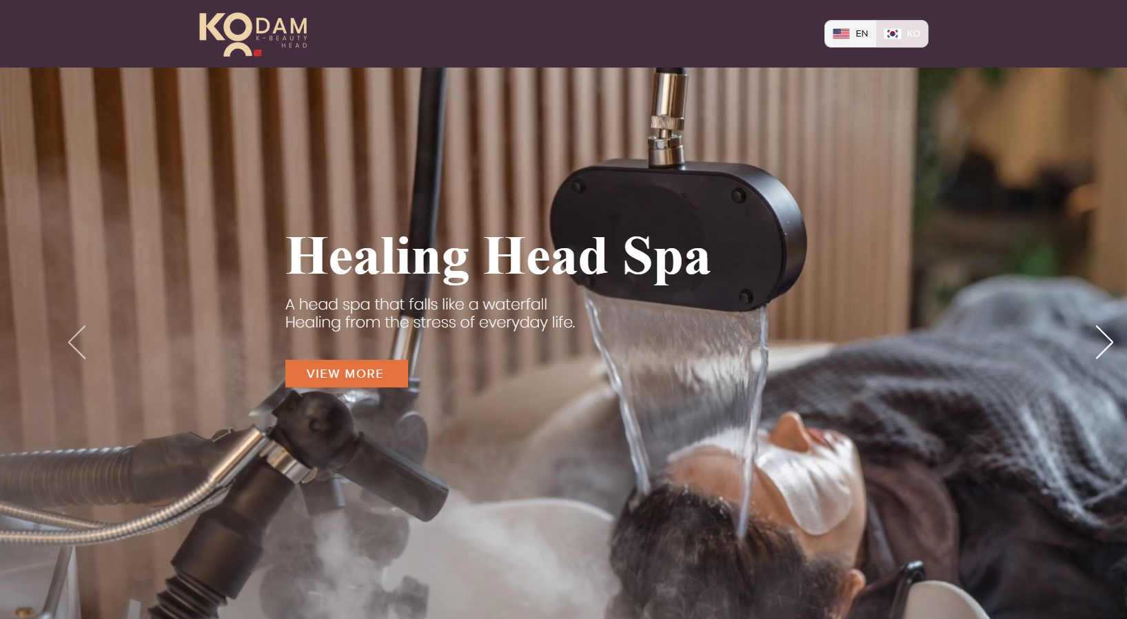 KODAM Head Spa website
